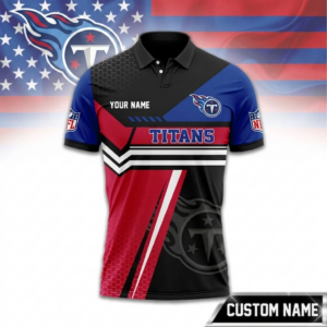 Limited Edition – Customized NFL Tennessee Titans Zip Polo Shirt