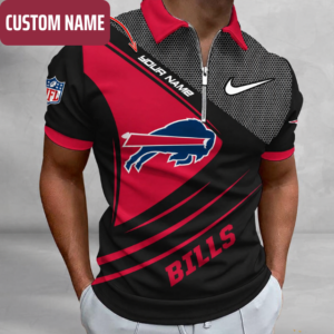 Limited Edition – Customized NFL Buffalo Bills Zip Polo Shirt