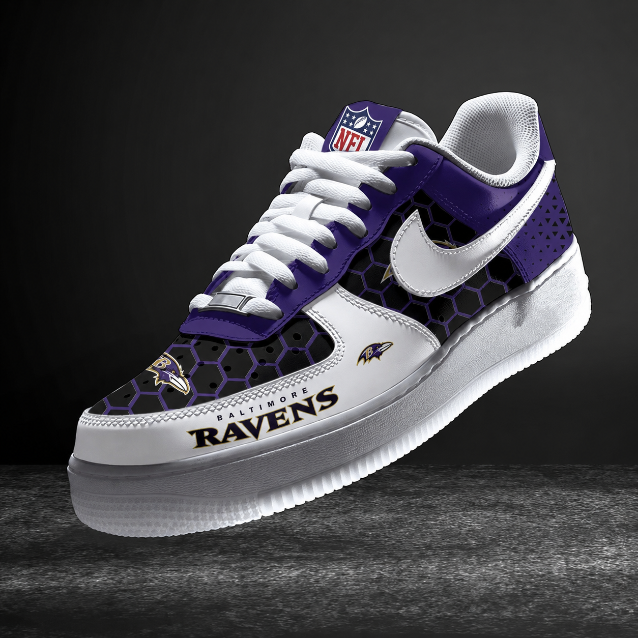 Limited Edition – Customized NFL Baltimore Ravens Air Force 1 Sneakers