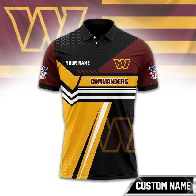 Limited Edition – Customized NFL Washington Commanders Zip Polo Shirt