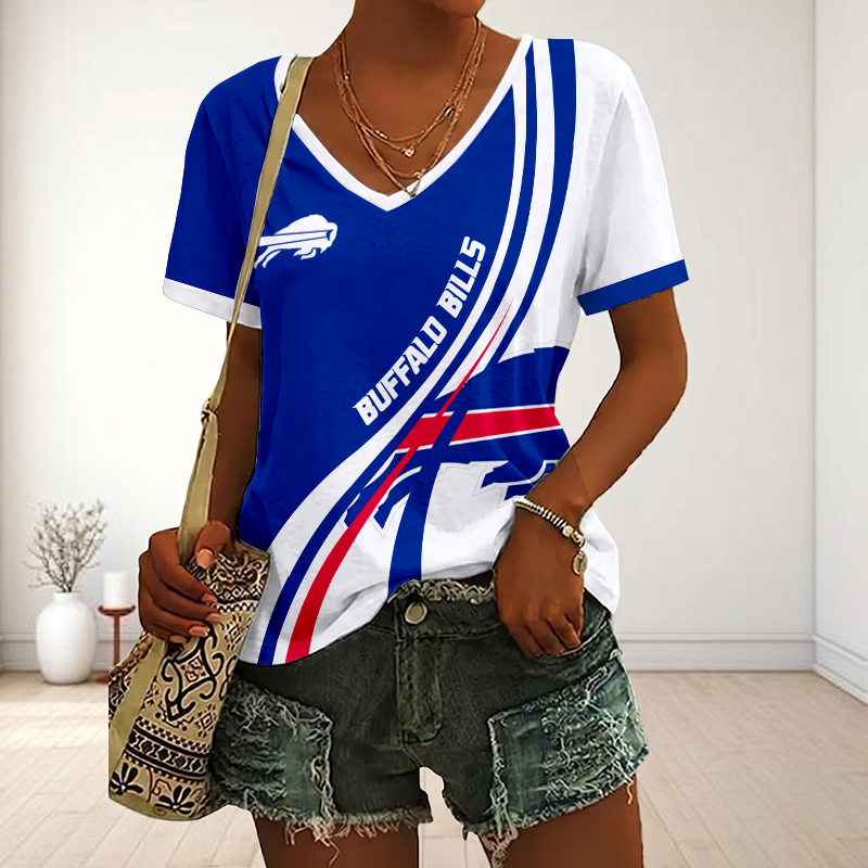 Limited Edition – Customized NFL Buffalo Bills V-Neck Female Shirt
