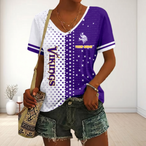 Limited Edition – Customized NFL Minnesota Vikings V-Neck Female Shirt