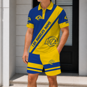 Limited Edition – Customized NFL Los Angeles Rams Polo Shirt & Short Pants Set