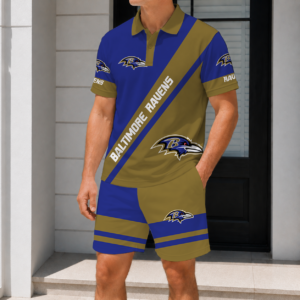 Limited Edition – Customized NFL Baltimore Ravens Polo Shirt & Short Pants Set