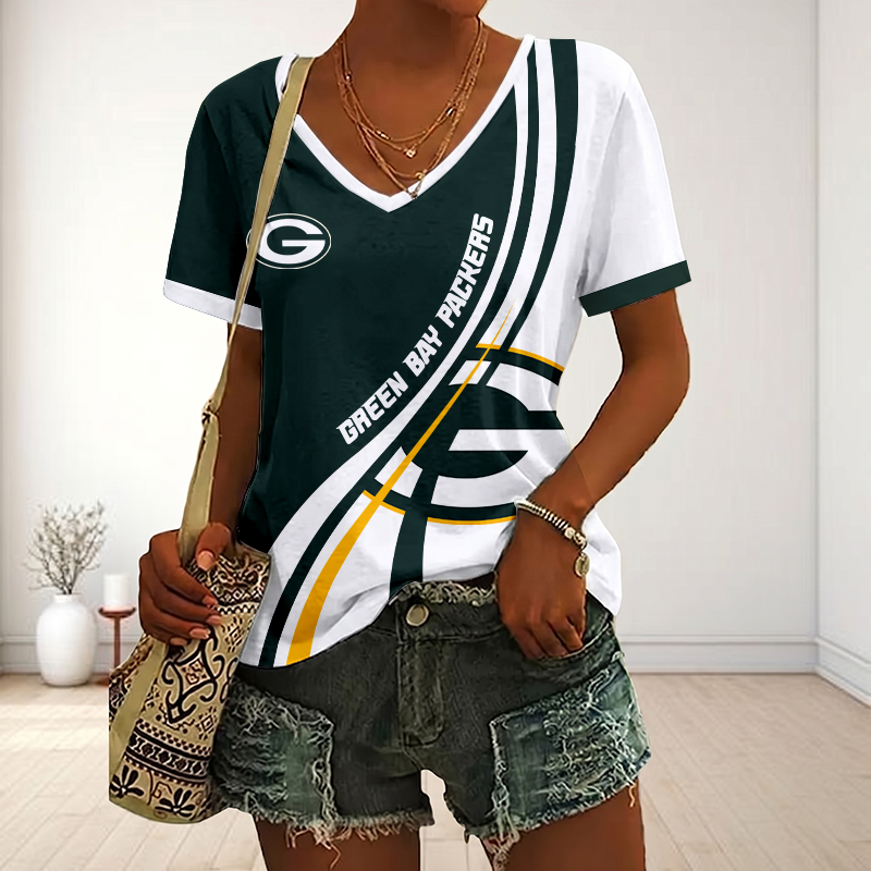 Limited Edition – Customized NFL Green Bay Packers V-Neck Female Shirt