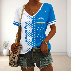 Limited Edition – Customized NFL Los Angeles Chargers V-Neck Female Shirt