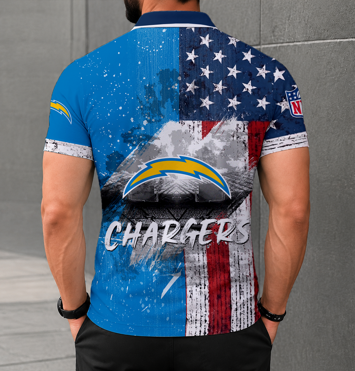Limited Edition – Customized NFL Los Angeles Chargers Polo Shirt - Image 2