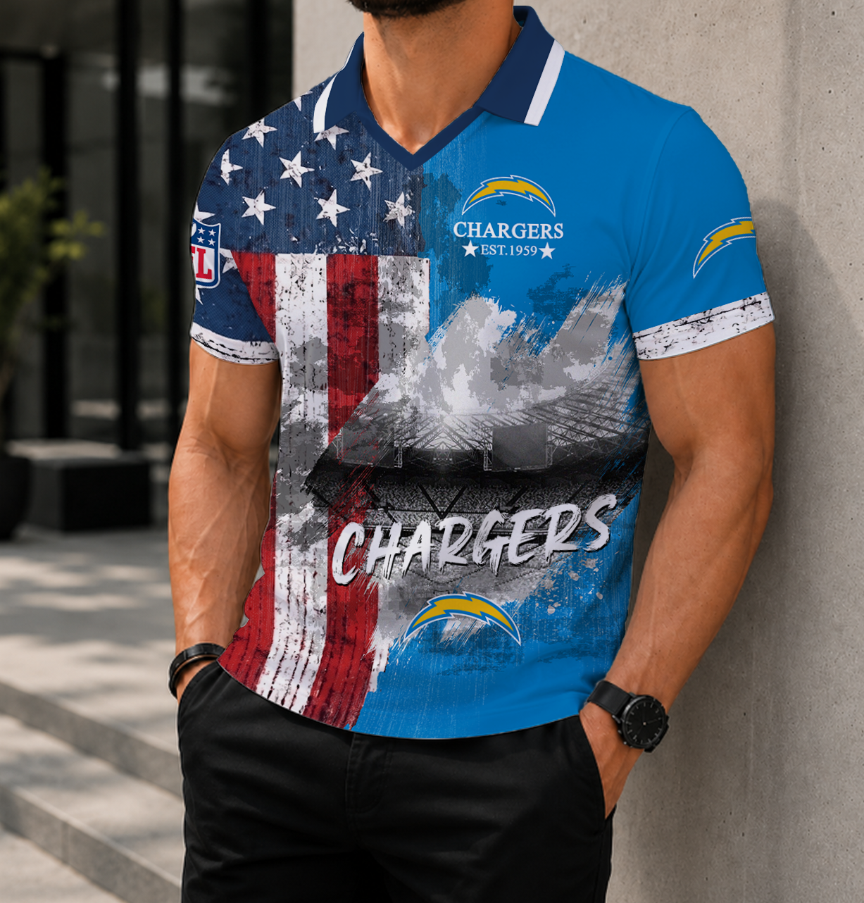 Limited Edition – Customized NFL Los Angeles Chargers Polo Shirt