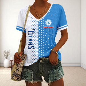 Limited Edition – Customized NFL Tennessee Titans V-Neck Female Shirt