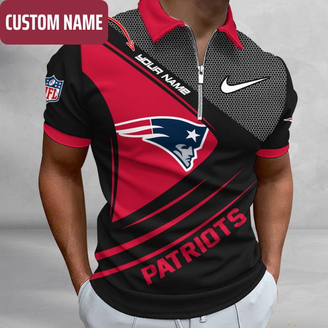 Limited Edition – Customized NFL New England Patriots Zip Polo Shirt