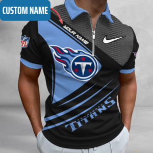 Limited Edition – Customized NFL Tennessee Titans Zip Polo Shirt
