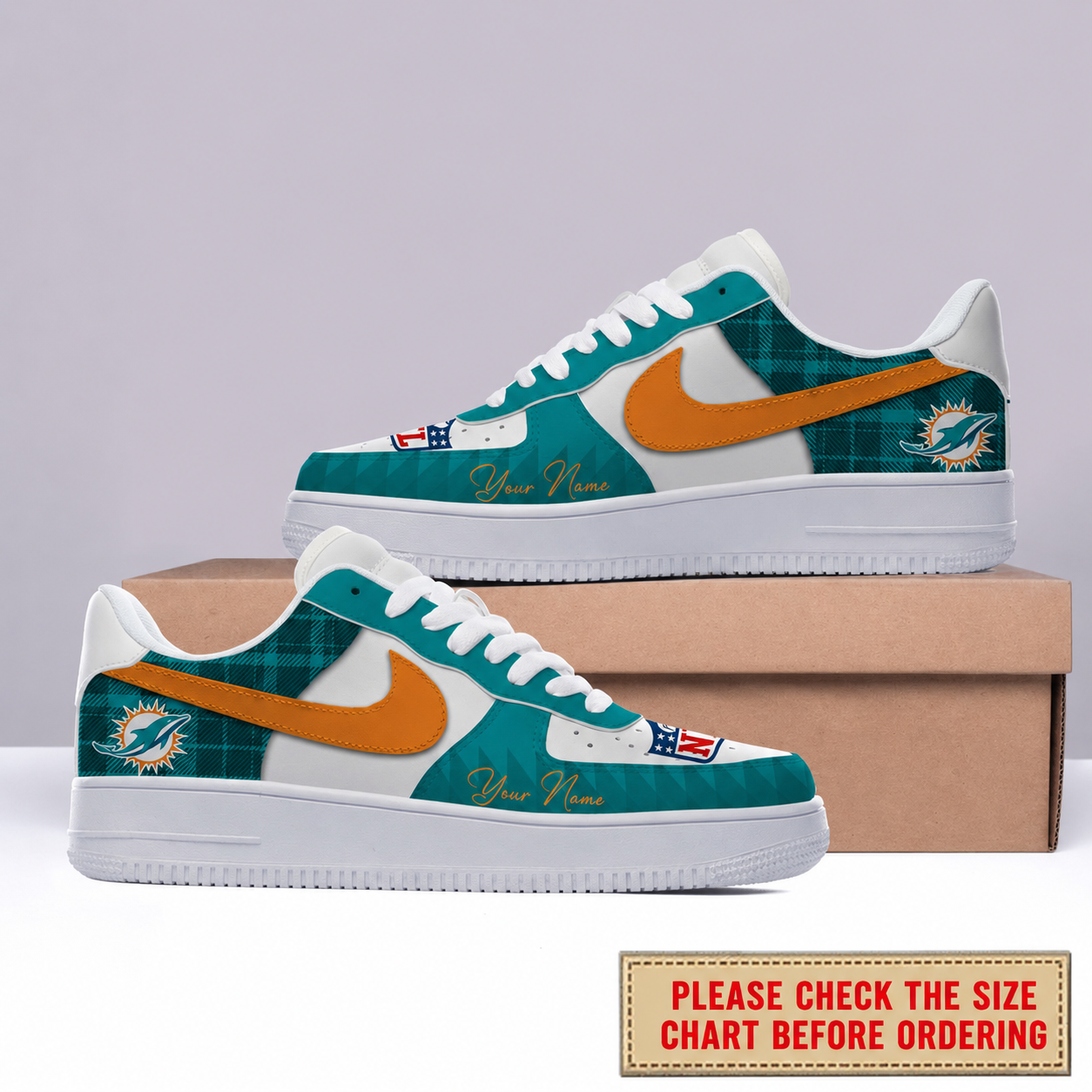 Limited Edition – Customized NFL Miami Dolphins Air Force 1 Shoes