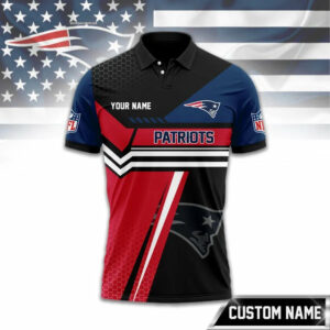 Limited Edition – Customized NFL New England Patriots Zip Polo Shirt