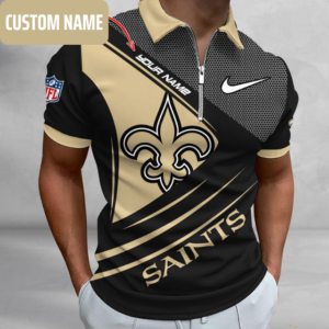 Limited Edition – Customized NFL New Orleans Saints Zip Polo Shirt