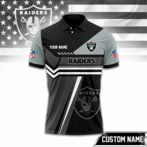 Limited Edition – Customized NFL Las Vegas Raiders Zip Polo Shirt