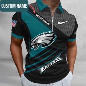 Limited Edition – Customized NFL Philadelphia Eagles Zip Polo Shirt