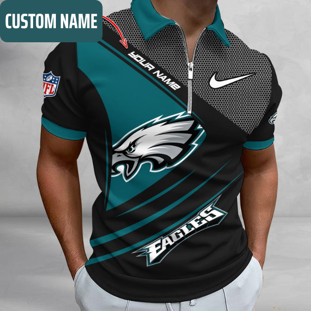 Limited Edition – Customized NFL Philadelphia Eagles Zip Polo Shirt