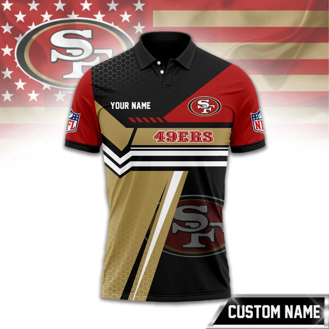 Limited Edition – Customized NFL San Francisco 49Ers Zip Polo Shirt