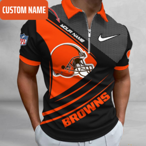 Limited Edition – Customized NFL Cleveland Browns Zip Polo Shirt