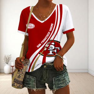 Limited Edition – Customized NFL San Francisco 49Ers V-Neck Female Shirt