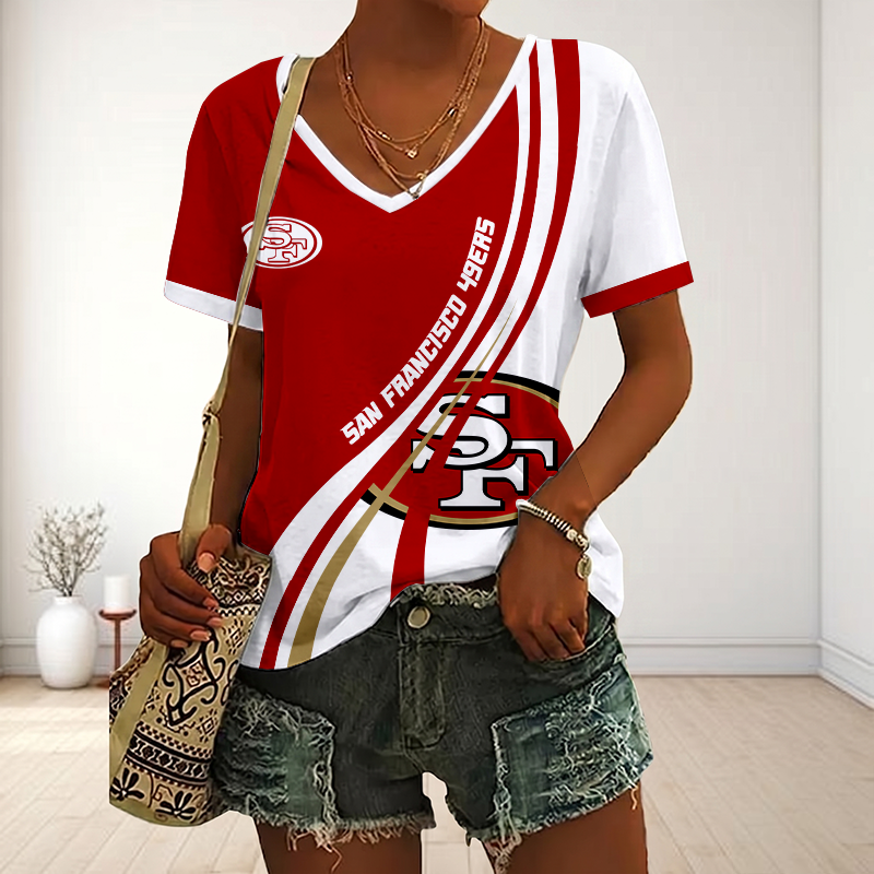 Limited Edition – Customized NFL San Francisco 49Ers V-Neck Female Shirt