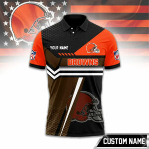 Limited Edition – Customized NFL Cleveland Browns Zip Polo Shirt
