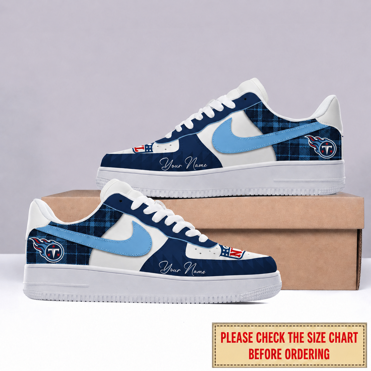 Limited Edition – Customized NFL Tennessee Titans Air Force 1 Shoes