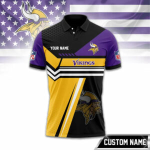 Limited Edition – Customized NFL Minnesota Vikings Zip Polo Shirt
