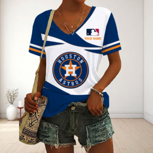 Limited Edition – Customized MLB Houston Astros V-Neck Female Shirt