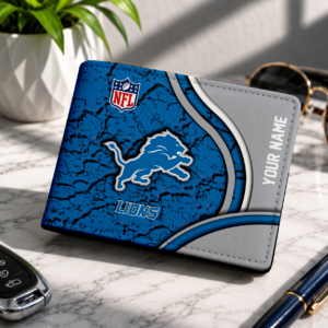 Limited Edition – Customized NFL Detroit Lions Leather Wallet