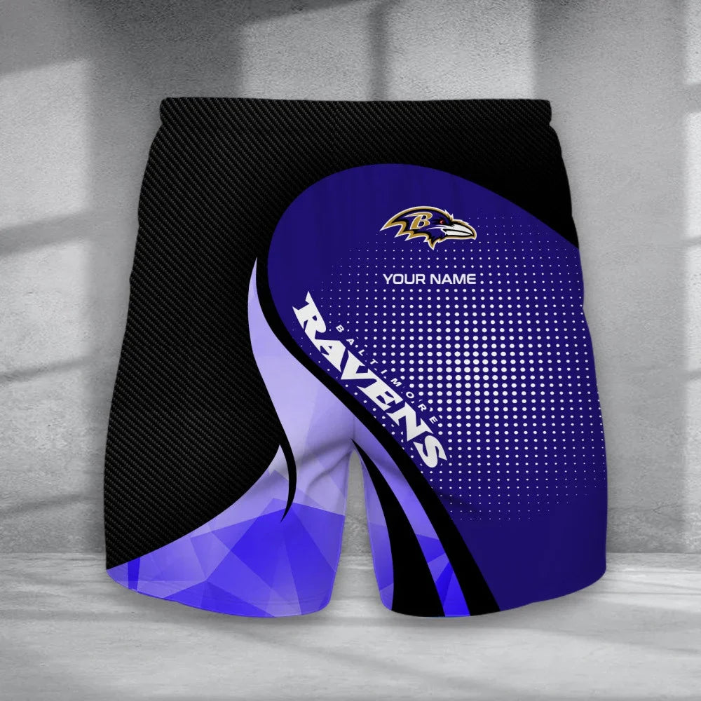 Limited Edition – Customized NFL Baltimore Ravens Polo Shirt & Short Pants Set - Image 2