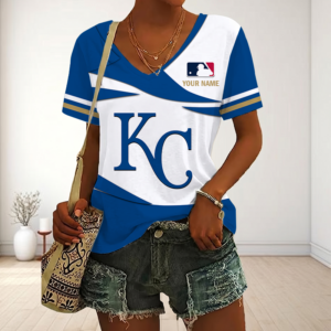Limited Edition – Customized MLB Kansas City Royals V-Neck Female Shirt