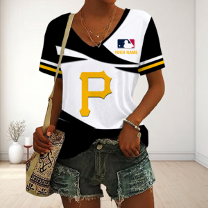 Limited Edition – Customized MLB Pittsburgh Pirates V-Neck Female Shirt