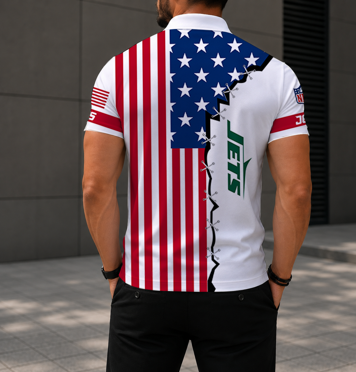 Limited Edition – Customized NFL New York Jets Polo Shirt - Image 2