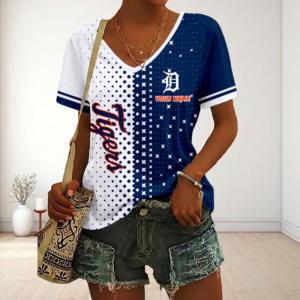 Limited Edition – Customized MLB Detroit Tigers V-Neck Female Shirt
