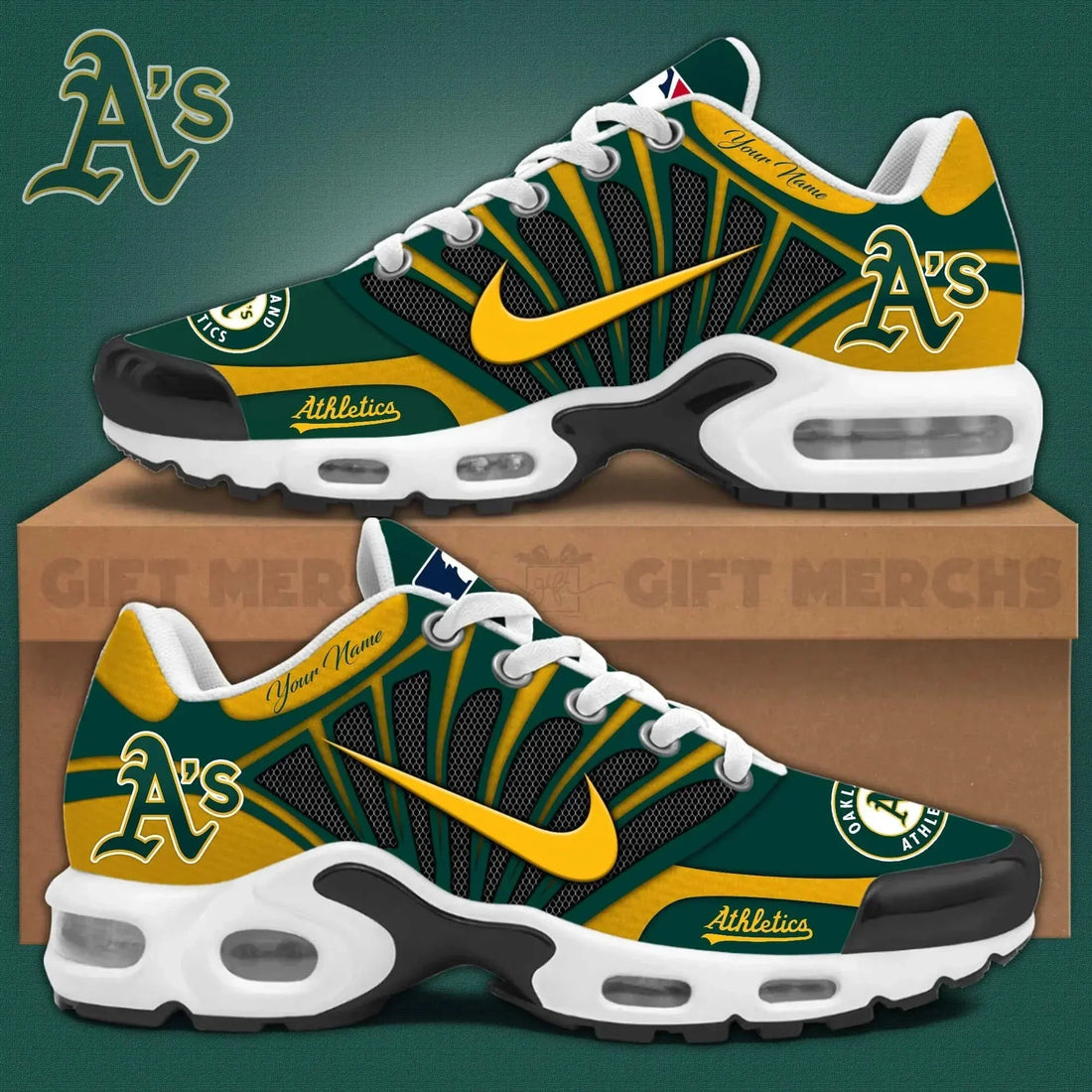 Limited Edition – Customized MLB Oakland Athletics Unisex Air Max Plus Sneakers