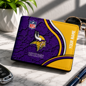 Limited Edition – Customized NFL Minnesota Vikings Leather Wallet