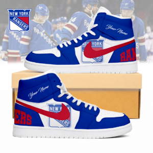 Limited Edition – Customized NHL New York Rangers Air Jordan 1 Sneakers