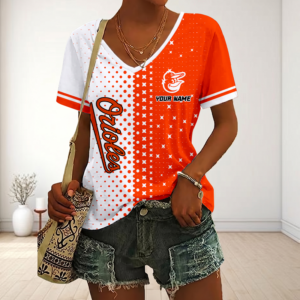 Limited Edition – Customized MLB Baltimore Orioles V-Neck Female Shirt