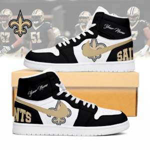 Limited Edition – Customized NFL New Orleans Saints Air Jordan 1 Sneakers