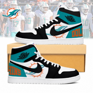Limited Edition – Customized NFL Miami Dolphins Air Jordan 1 Sneakers