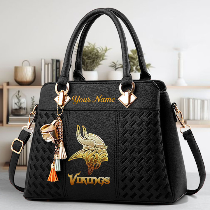 Limited Edition – Customized NFL Minnesota Vikings Luxury Handbag In Multiple Colors - Image 2