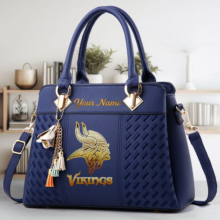 Limited Edition – Customized NFL Minnesota Vikings Luxury Handbag In Multiple Colors - Image 3
