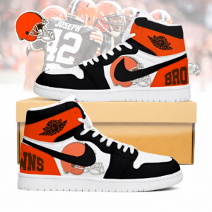 Limited Edition – Customized NFL Cleveland Browns Air Jordan 1 Sneakers