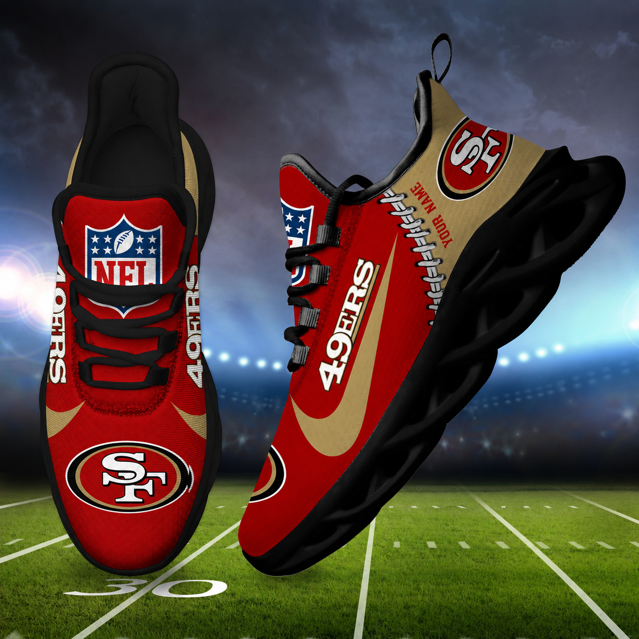 Limited Edition – Customized NFL San Francisco 49Ers Unisex Max Soul Shoes
