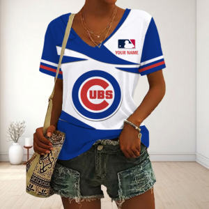 Limited Edition – Customized MLB Chicago Cubs V-Neck Female Shirt