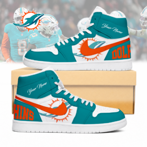 Limited Edition – Customized NFL Miami Dolphins Air Jordan 1 Sneakers