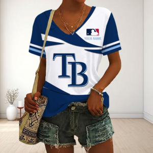 Limited Edition – Customized MLB Tampa Bay Rays V-Neck Female Shirt