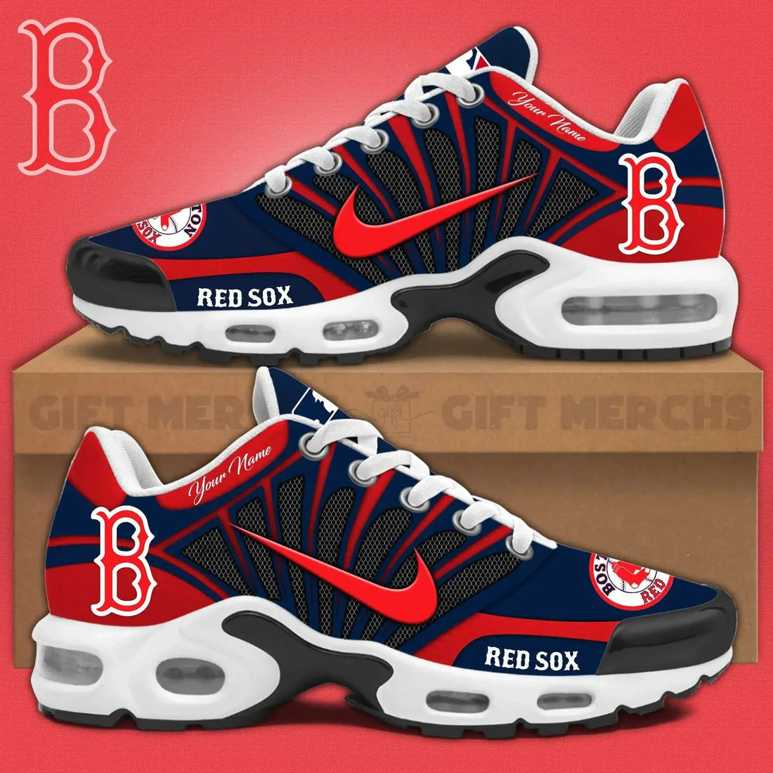 Limited Edition – Customized MLB Boston Red Sox Unisex Air Max Plus Sneakers