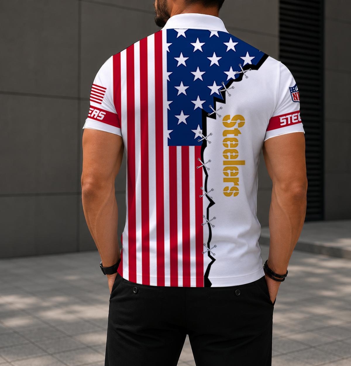 Limited Edition – Customized NFL Pittsburgh Steelers Polo Shirt - Image 2